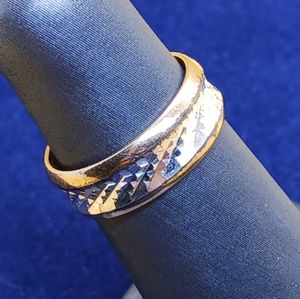 William Moulson Like New Vintage Faceted 2 Tone Sterling Silver Wedding …